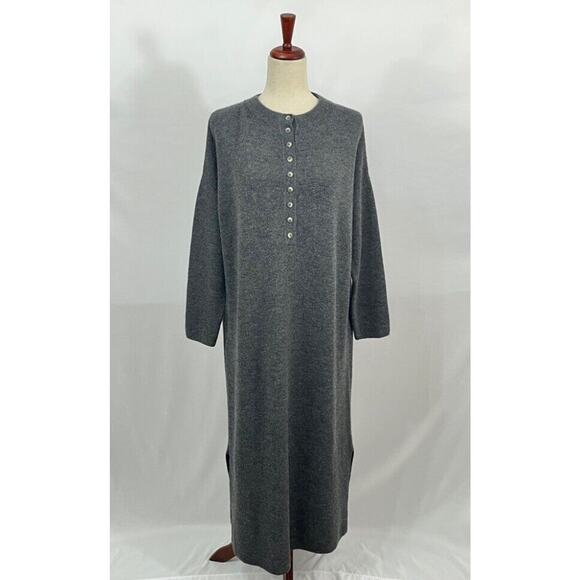 SISTER KATIE Sz S Small Baby Alpaca Merino Wool Sweater Dress Gray Midi Felicity - Picture 1 of 8
